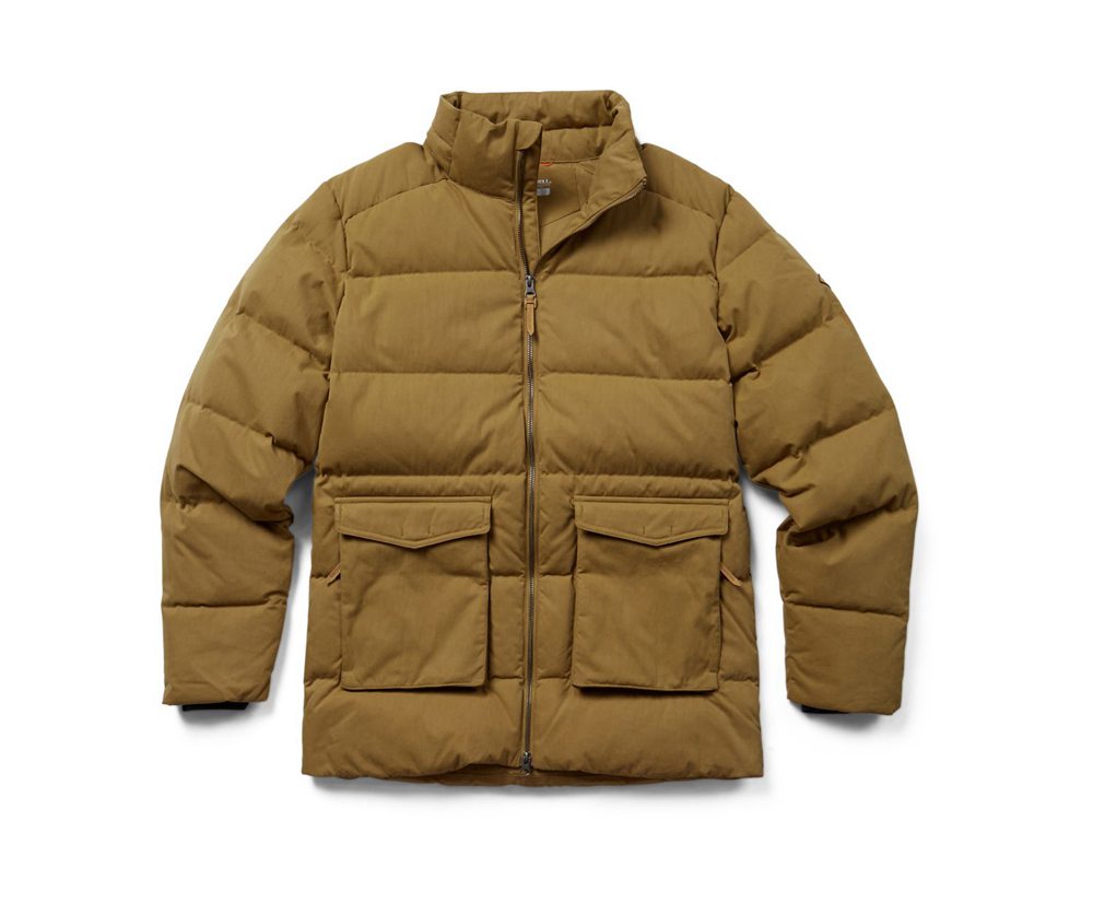 Kurtka Merrell Męskie Khaki - Terrain Cotton Parka - 291385-GTU